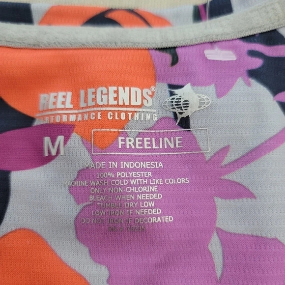 Reel Legends Performance Outfitter Freeline Tec Fishing Floral Athletic top M - Picture 2 of 7